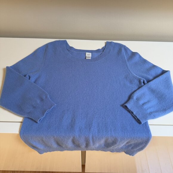 Garnet Hill 3/4 Sleeve Scoop Neck Cashmere Sweater - Picture 7 of 7